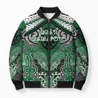 Aotearoa Iwi Ngati Maniapoto Personalised Bomber Puffer Jacket Maori Kowhaiwhai Pattern
