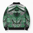Aotearoa Iwi Ngati Maniapoto Personalised Bomber Puffer Jacket Maori Kowhaiwhai Pattern