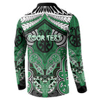 Aotearoa Iwi Ngati Maniapoto Personalised Button Sweatshirt Maori Kowhaiwhai Pattern
