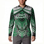 Aotearoa Iwi Ngati Maniapoto Personalised Button Sweatshirt Maori Kowhaiwhai Pattern