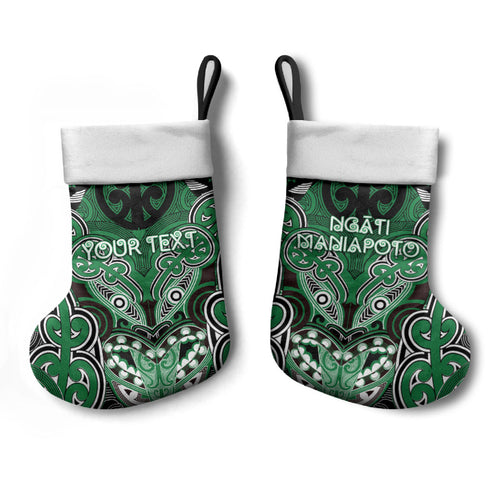 Aotearoa Iwi Ngati Maniapoto Personalised Christmas Stocking Maori Kowhaiwhai Pattern