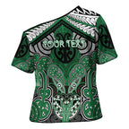 Aotearoa Iwi Ngati Maniapoto Personalised Cross Shoulder Shirt Maori Kowhaiwhai Pattern