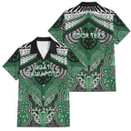 Aotearoa Iwi Ngati Maniapoto Personalised Family Matching Off Shoulder Short Dress and Hawaiian Shirt Maori Kowhaiwhai Pattern