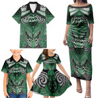 Aotearoa Iwi Ngati Maniapoto Personalised Family Matching Puletasi and Hawaiian Shirt Maori Kowhaiwhai Pattern