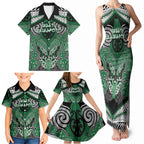 Aotearoa Iwi Ngati Maniapoto Personalised Family Matching Tank Maxi Dress and Hawaiian Shirt Maori Kowhaiwhai Pattern