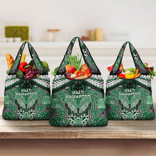 Aotearoa Iwi Ngati Maniapoto Grocery Bag Maori Kowhaiwhai Pattern