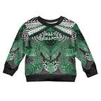 Aotearoa Iwi Ngati Maniapoto Personalised Kid Ugly Christmas Sweater Maori Kowhaiwhai Pattern