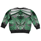 Aotearoa Iwi Ngati Maniapoto Personalised Kid Ugly Christmas Sweater Maori Kowhaiwhai Pattern
