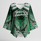 Aotearoa Iwi Ngati Maniapoto Personalised Kimono Sleeve Blouse Maori Kowhaiwhai Pattern