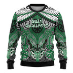 Aotearoa Iwi Ngati Maniapoto Personalised Ugly Christmas Sweater Maori Kowhaiwhai Pattern