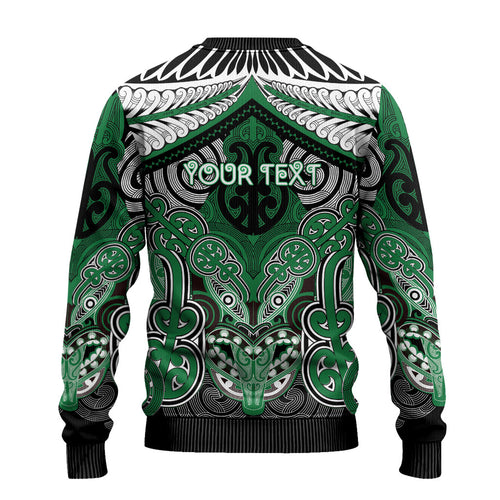 Aotearoa Iwi Ngati Maniapoto Personalised Ugly Christmas Sweater Maori Kowhaiwhai Pattern