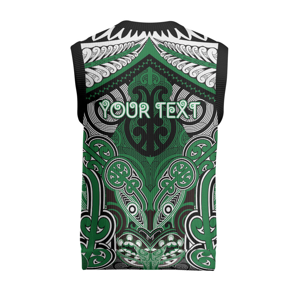 Aotearoa Iwi Ngati Maniapoto Personalised Christmas Knitted V-Neck Vest Maori Kowhaiwhai Pattern