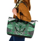 Aotearoa Iwi Ngati Maniapoto Leather Tote Bag Maori Kowhaiwhai Pattern