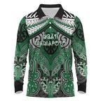 Aotearoa Iwi Ngati Maniapoto Personalised Long Sleeve Polo Shirt Maori Kowhaiwhai Pattern