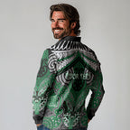 Aotearoa Iwi Ngati Maniapoto Personalised Long Sleeve Polo Shirt Maori Kowhaiwhai Pattern