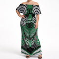 Aotearoa Iwi Ngati Maniapoto Personalised Off Shoulder Maxi Dress Maori Kowhaiwhai Pattern