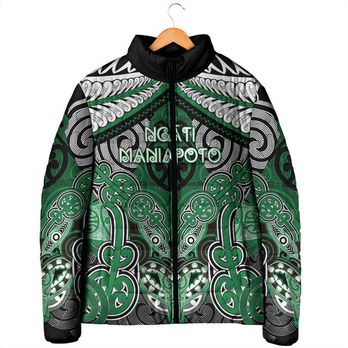 Aotearoa Iwi Ngati Maniapoto Personalised Padded Jacket Maori Kowhaiwhai Pattern