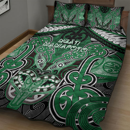 Aotearoa Iwi Ngati Maniapoto Quilt Bed Set Maori Kowhaiwhai Pattern