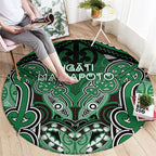 Aotearoa Iwi Ngati Maniapoto Round Carpet Maori Kowhaiwhai Pattern