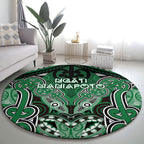 Aotearoa Iwi Ngati Maniapoto Round Carpet Maori Kowhaiwhai Pattern
