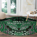 Aotearoa Iwi Ngati Maniapoto Round Carpet Maori Kowhaiwhai Pattern