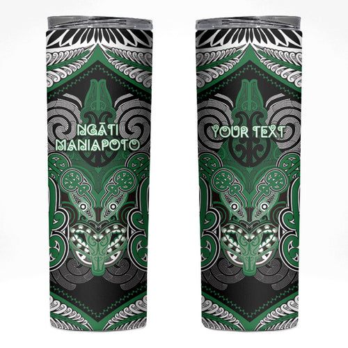 Aotearoa Iwi Ngati Maniapoto Personalised Skinny Tumbler Maori Kowhaiwhai Pattern