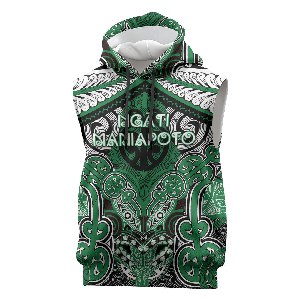 Aotearoa Iwi Ngati Maniapoto Personalised Sleeveless Hoodie Maori Kowhaiwhai Pattern