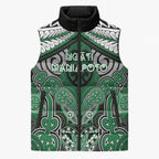 Aotearoa Iwi Ngati Maniapoto Personalised Sleeveless Puffer Jacket Maori Kowhaiwhai Pattern