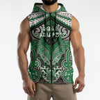 Aotearoa Iwi Ngati Maniapoto Personalised Sleeveless Zip Hoodie Maori Kowhaiwhai Pattern