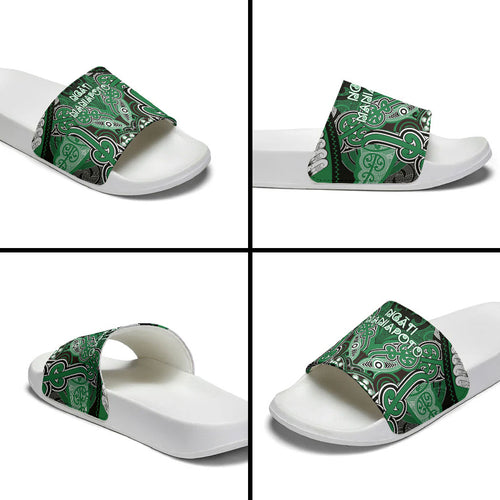 Aotearoa Iwi Ngati Maniapoto Slide Sandals Maori Kowhaiwhai Pattern