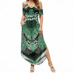 Aotearoa Iwi Ngati Maniapoto Personalised Summer Maxi Dress Maori Kowhaiwhai Pattern