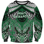 Aotearoa Iwi Ngati Maniapoto Personalised Sweatshirt Maori Kowhaiwhai Pattern
