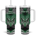 Aotearoa Iwi Ngati Maniapoto Personalised Tumbler With Handle Maori Kowhaiwhai Pattern