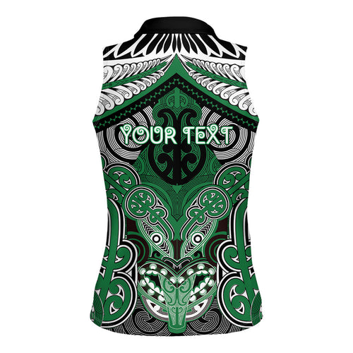 Aotearoa Iwi Ngati Maniapoto Personalised Women Sleeveless Polo Shirt Maori Kowhaiwhai Pattern