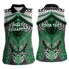 Aotearoa Iwi Ngati Maniapoto Personalised Women Sleeveless Polo Shirt Maori Kowhaiwhai Pattern
