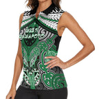 Aotearoa Iwi Ngati Maniapoto Personalised Women Sleeveless Polo Shirt Maori Kowhaiwhai Pattern