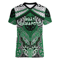 Aotearoa Iwi Ngati Maniapoto Personalised Women V-Neck T-Shirt Maori Kowhaiwhai Pattern