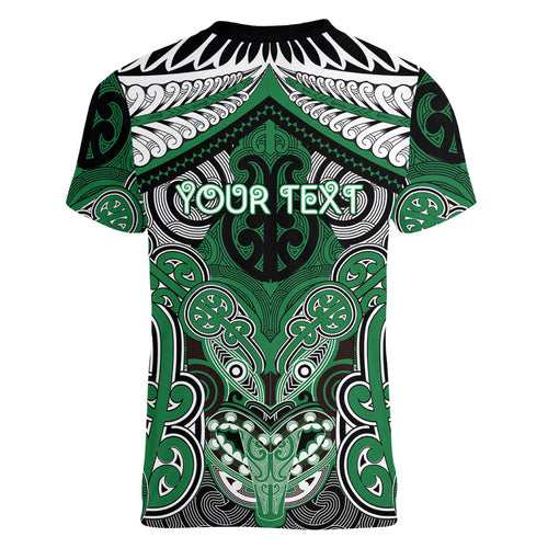 Aotearoa Iwi Ngati Maniapoto Personalised Women V-Neck T-Shirt Maori Kowhaiwhai Pattern