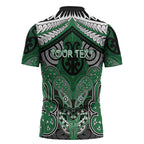 Aotearoa Iwi Ngati Maniapoto Personalised Zipper Polo Shirt Maori Kowhaiwhai Pattern