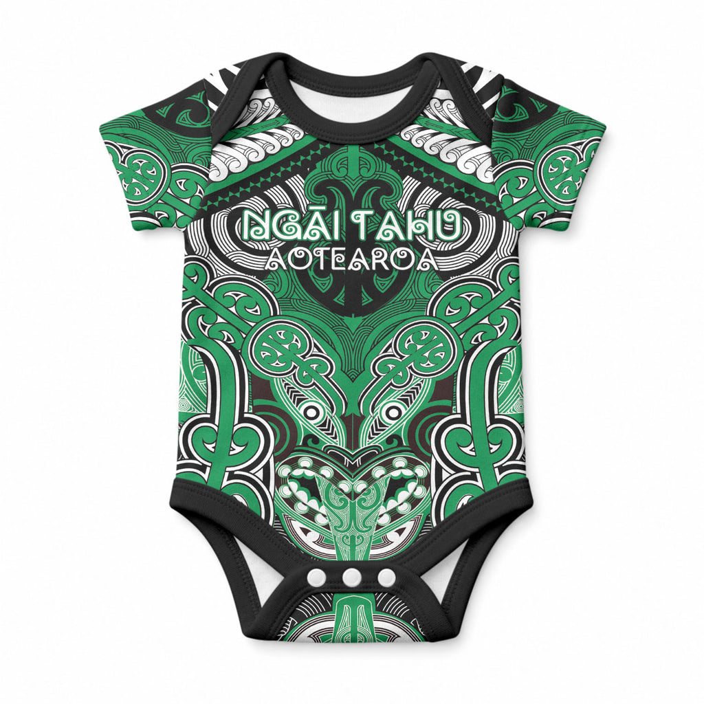 Aotearoa Iwi Ngai Tahu Personalised Baby Onesie Maori Kowhaiwhai Pattern
