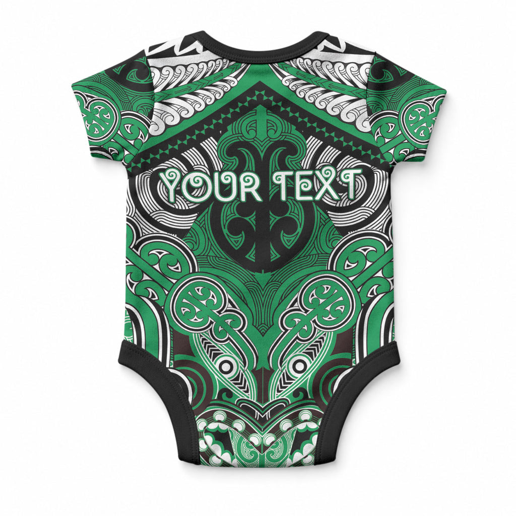 Aotearoa Iwi Ngai Tahu Personalised Baby Onesie Maori Kowhaiwhai Pattern