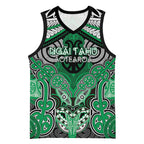 Aotearoa Iwi Ngai Tahu Personalised Basketball Jersey Maori Kowhaiwhai Pattern