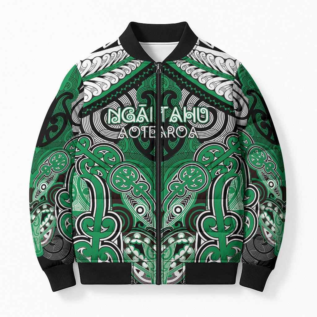 Aotearoa Iwi Ngai Tahu Personalised Bomber Puffer Jacket Maori Kowhaiwhai Pattern