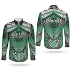 Aotearoa Iwi Ngai Tahu Personalised Couples Matching Summer Maxi Dress and Long Sleeve Button Shirt Maori Kowhaiwhai Pattern
