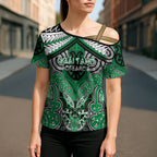 Aotearoa Iwi Ngai Tahu Personalised Cross Shoulder Shirt Maori Kowhaiwhai Pattern