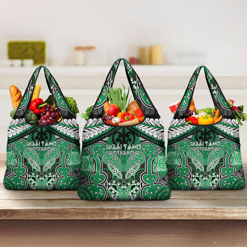 Aotearoa Iwi Ngai Tahu Grocery Bag Maori Kowhaiwhai Pattern