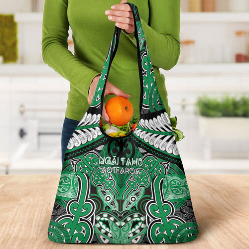 Aotearoa Iwi Ngai Tahu Grocery Bag Maori Kowhaiwhai Pattern