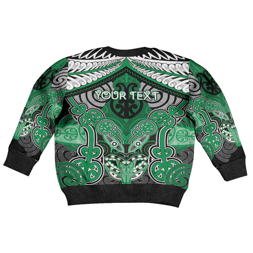Aotearoa Iwi Ngai Tahu Personalised Kid Ugly Christmas Sweater Maori Kowhaiwhai Pattern
