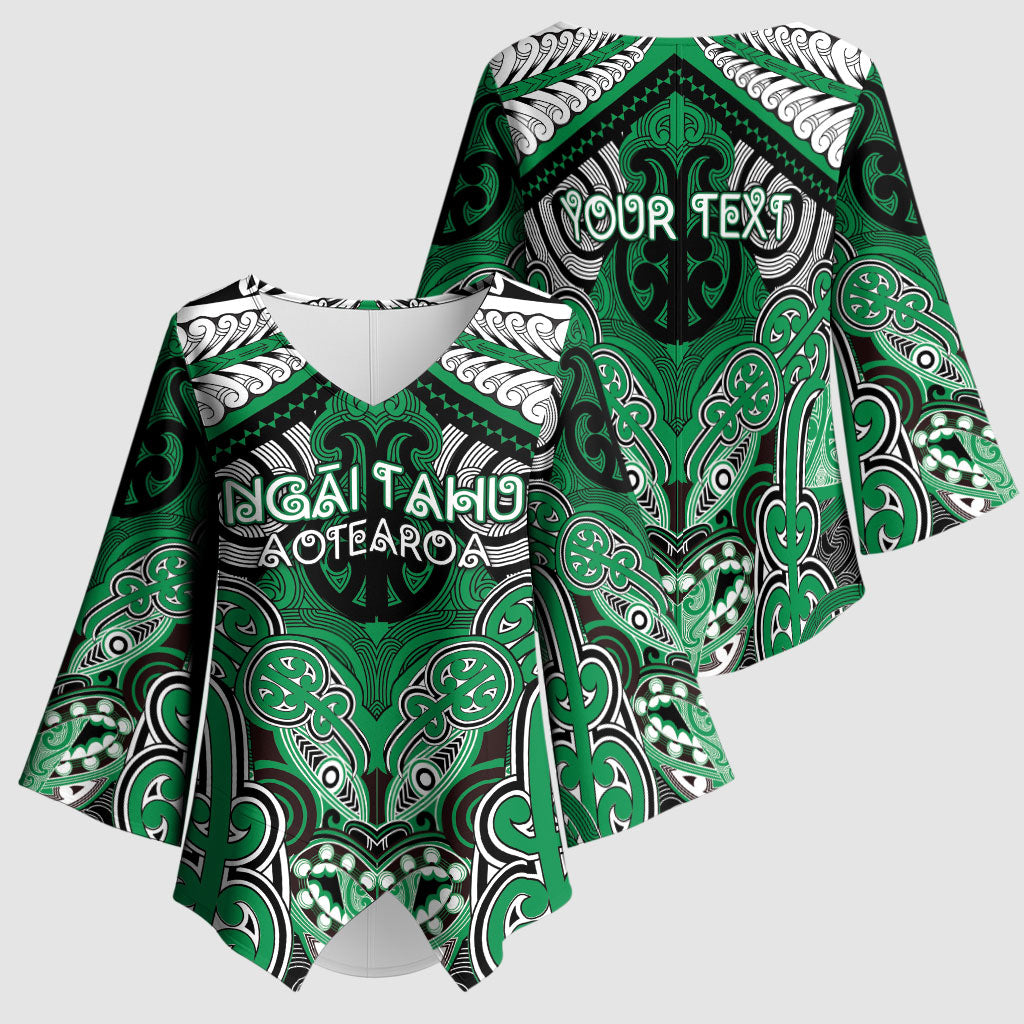 Aotearoa Iwi Ngai Tahu Personalised Kimono Sleeve Blouse Maori Kowhaiwhai Pattern