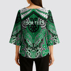 Aotearoa Iwi Ngai Tahu Personalised Kimono Sleeve Blouse Maori Kowhaiwhai Pattern